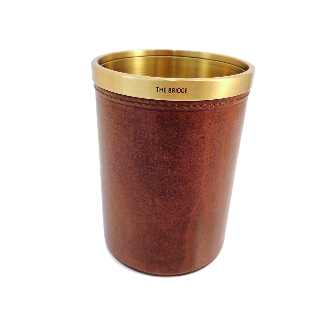The Bridge - Leather & Brass Pen Pot - Style: 09912201