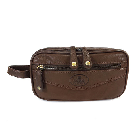 Rowallan Leather Wash Bag - Style: 33-9788 Brown