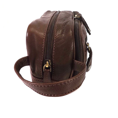 Rowallan Leather Wash Bag - Style: 33-9788 Brown