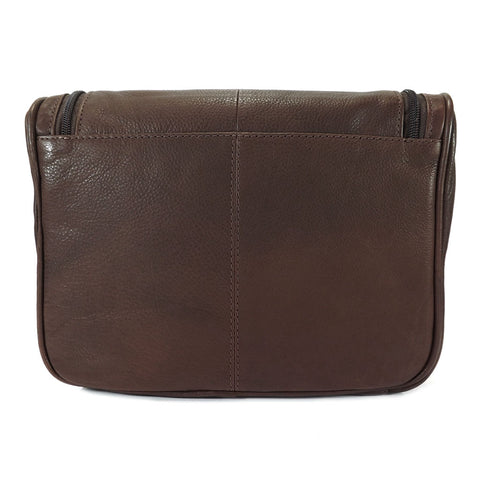 Rowallan Leather Hanging Wash Bag - Style: 33-9789 Brown