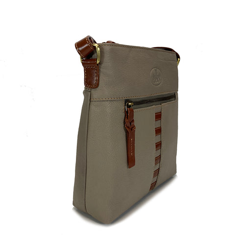 Rowallan Leather Sandals Cross Body Bag - Style: 312396 - Taupe/Tan