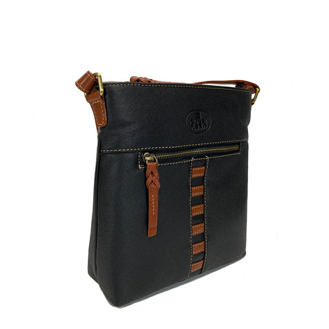Rowallan Leather Sandals Cross Body Bag - Style: 312396 - Black/Tan