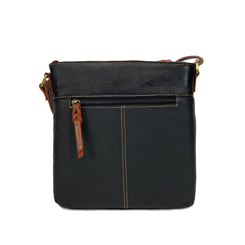 Rowallan Leather Sandals Cross Body Bag - Style: 31-2396 - Black/Tan