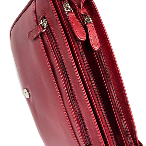 Rowallan Leather Flap Front Organiser Bag - Style: 31-8906  Red