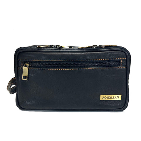 Rowallan Leather Buchanan Wash Bag - Style: 33-7490 Black