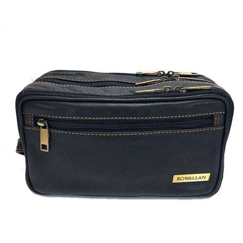 Rowallan Leather Buchanan Wash Bag - Style: 33-7490 Black