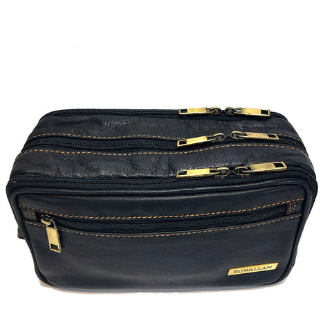 Rowallan Leather Buchanan Wash Bag - Style: 33-7490 Black