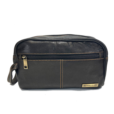 Rowallan Leather Buchanan Wash Bag - Style: 33-7492 Black