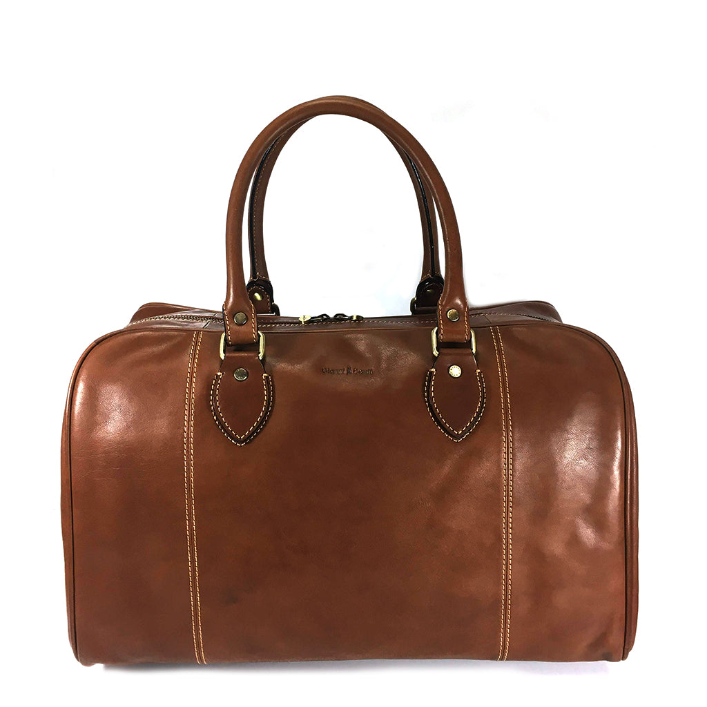 Leather travel holdall