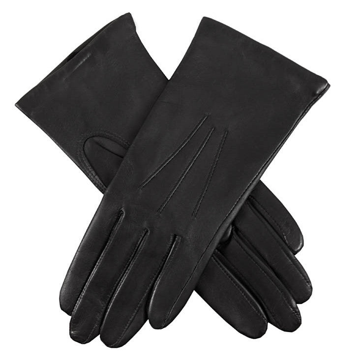 Dents Isabelle Black Women's 100% Cashmere Lined Leather Gloves - Style: 7-1134