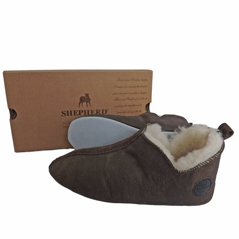 Shepherd Sheepskin Bootee Slipper - Style: Henrik 6201 - Oiled Antique