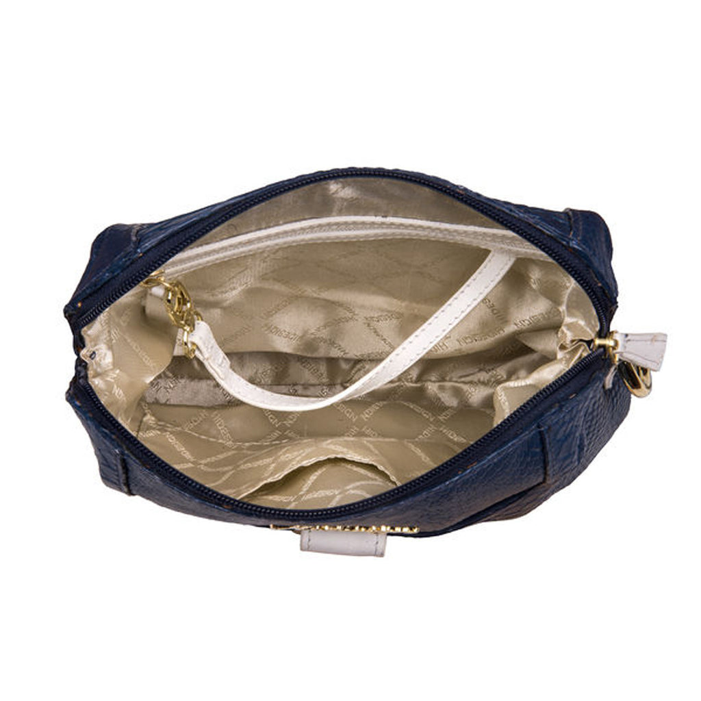 Hidesign Zip Top Shoulder Bag Moroso 02 Navy Cox's Leather Shop