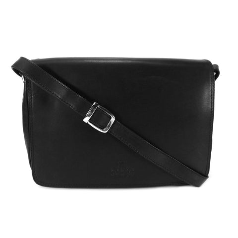 Rowallan Leather Flap Front Organiser Bag - Style: 31-8906  Black