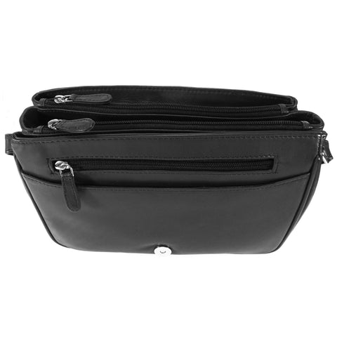 Rowallan Leather Flap Front Organiser Bag - Style: 31-8906  Black