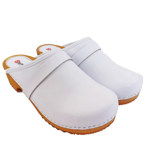 Buxa Traditional Wooden Clog - White