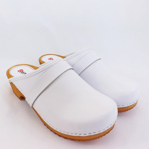 Buxa Traditional Wooden Clog - White